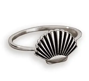 Bague Coquillage Pour Femme En Forme De Coquille Saint-Jacques Argent