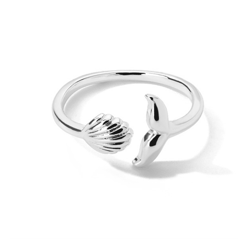 Bague Coquillage<br/> et queue de Sirène Argent