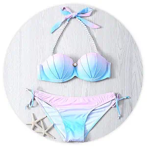 Maillot De Bain Coquillage Sirène Pastel