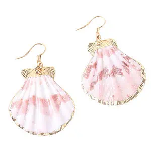 Boucles D'Oreilles Coquillages Pecten Doré