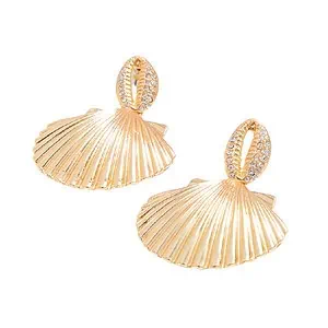 Boucles D'Oreilles Coquillages St-Jaques & Strass