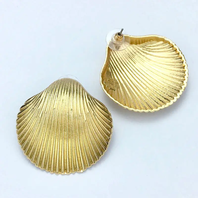 Boucles D'Oreilles Coquillages "Grand Coquillage Doré" – Image 3