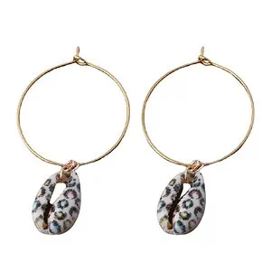 Boucles D'Oreilles Coquillages Cauri Leopard