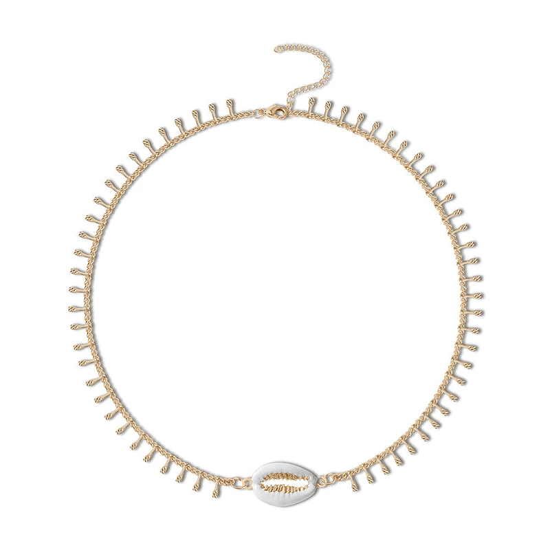 Bracelet Cheville Coquillage Cauri Blanc Et Doré – Image 5