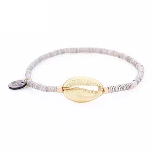 Bracelet Coquillage Cauri Surfeur (Doré)