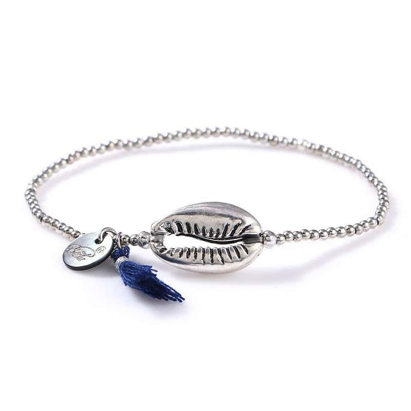 Bracelet Coquillage <br/> Surf Cauri (Argenté)