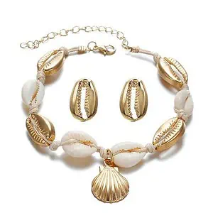 Parure Coquillage Cauris Doré