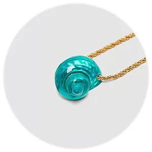 Collier Coquillage Turbo Vert