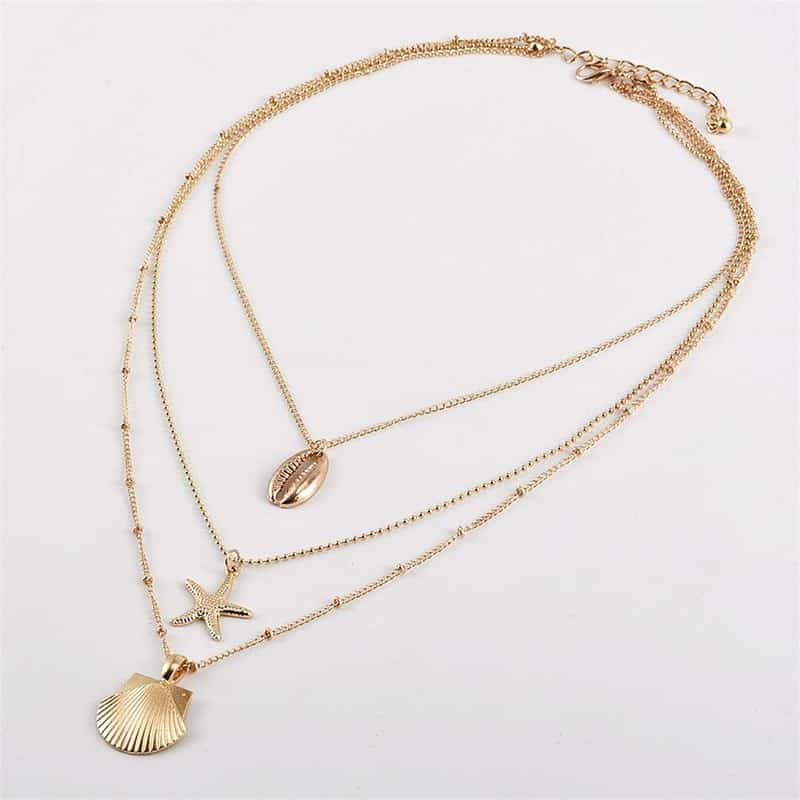 Collier Coquillage <br/> Cauri, étoile de mer et Coquille St-Jacques – Image 3