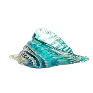 Coquillage Décoration Bleu En Verre Soufflé