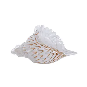 Coquillage Décoration Lambis En Verre Soufflé Blanc
