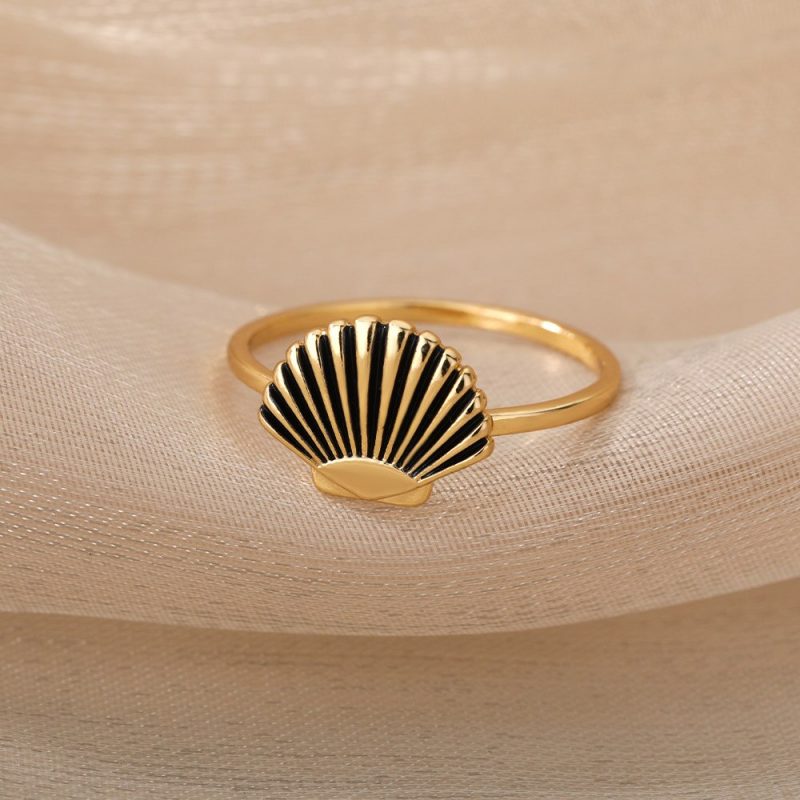 Bague Coquillage Pour Femme En Forme De Coquille Saint-Jacques – Image 3