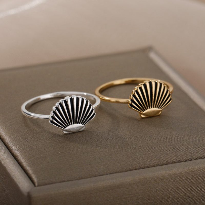 Bague Coquillage Pour Femme En Forme De Coquille Saint-Jacques – Image 4