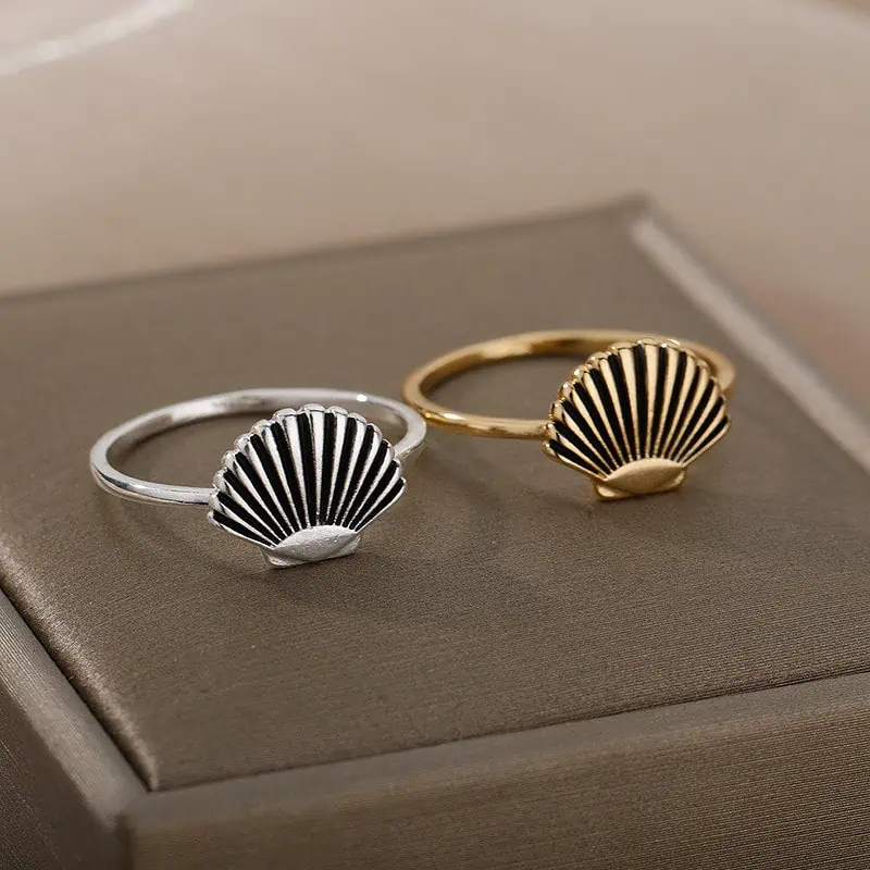 Bague Coquillage Pour Femme En Forme De Coquille Saint-Jacques – Image 4