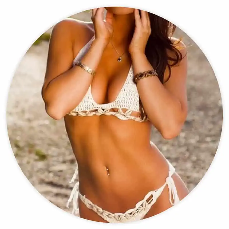 Maillot De Bain Coquillage Crochet Blanc