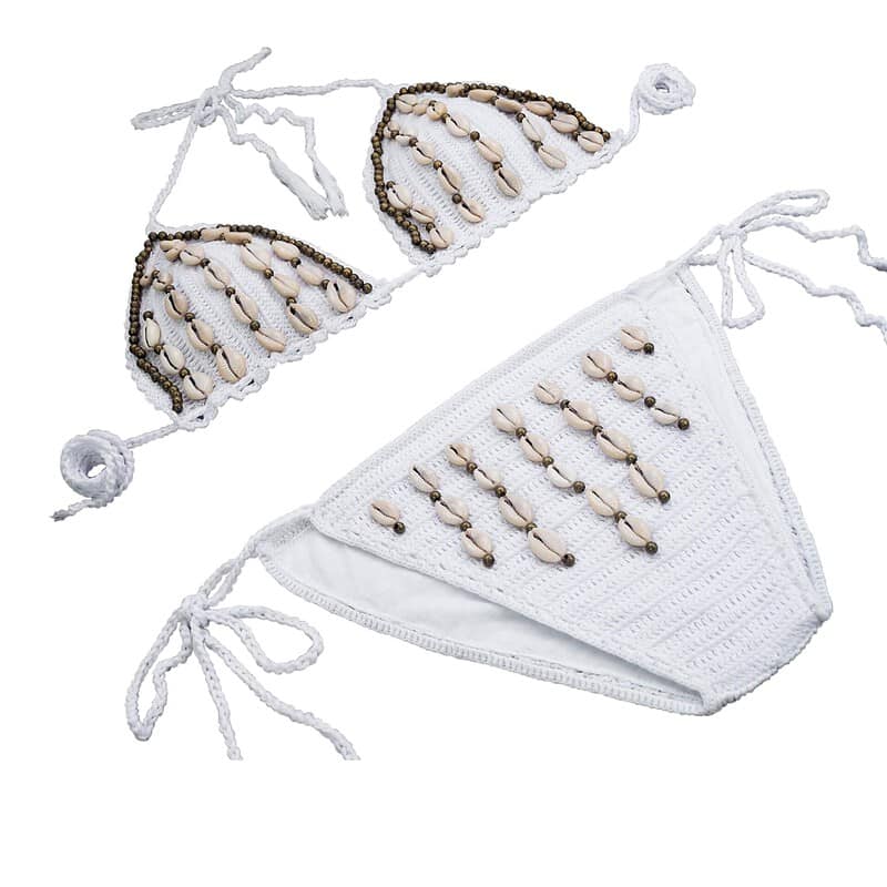 Maillot de bain Coquillage <br/> Cauris Blanc