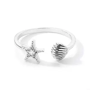 Bague Coquillage Étoile De Mer Argent