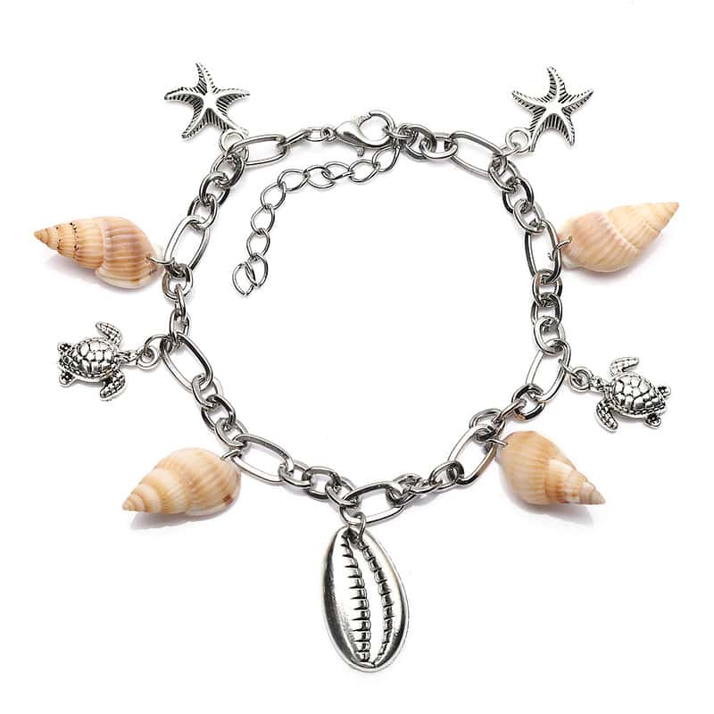 Bracelet Cheville Coquillage <br/> Petits Bulots et Tortue – Image 2