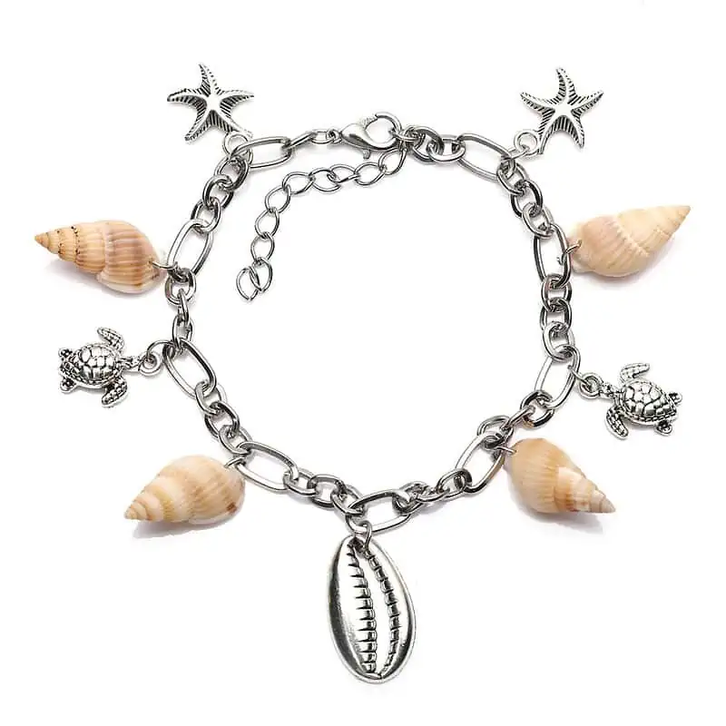 Bracelet Cheville Coquillage  Petits Bulots Et Tortue – Image 2