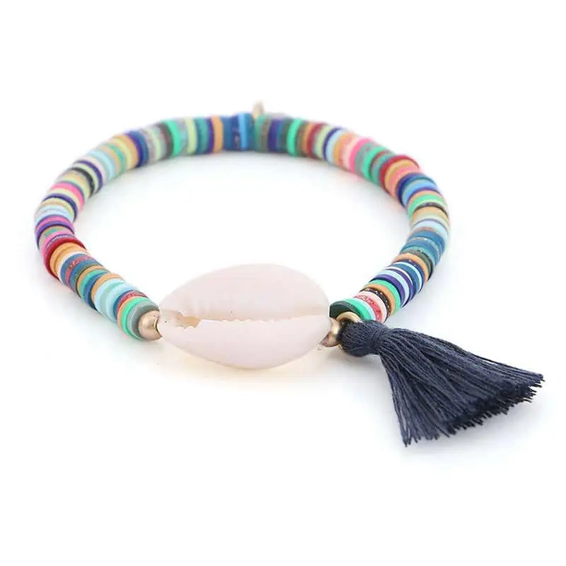 Bracelet Coquillage Cauri Et Perles Heishi