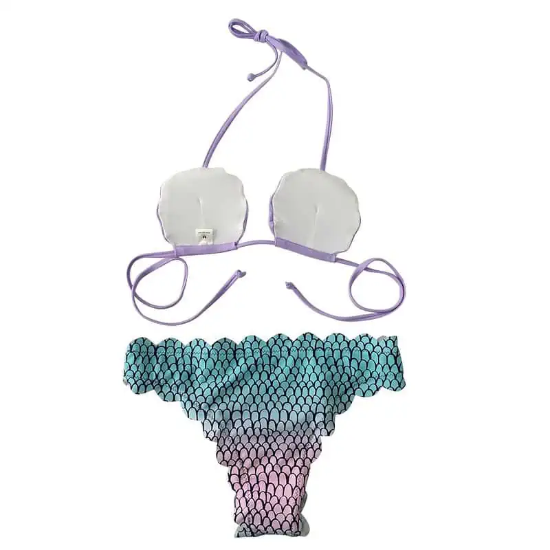 Maillot De Bain Coquillage Bleu Sirène – Image 3