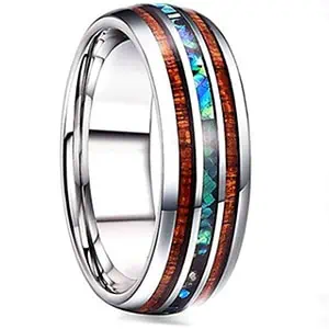 Bague Coquillage Nacre D'Ormeau Et Bois