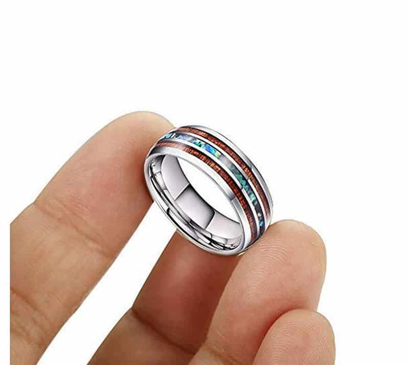 Bague Coquillage Nacre D'Ormeau Et Bois – Image 2