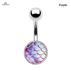 Piercing Nombril Coquillage Ecailles Sirène (Violet)