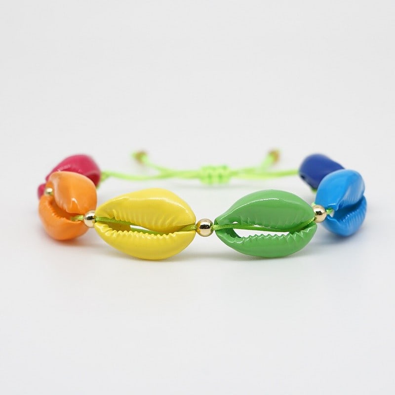 Bracelet Coquillage <br/> Cauri Arc-en-Ciel – Image 2