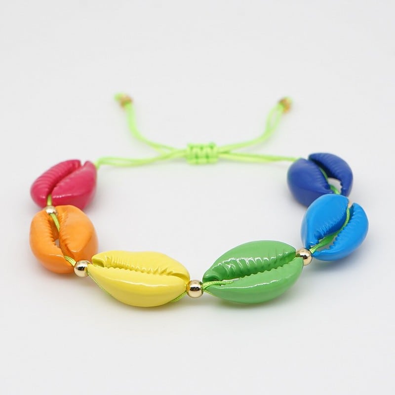 Bracelet Coquillage <br/> Cauri Arc-en-Ciel – Image 4