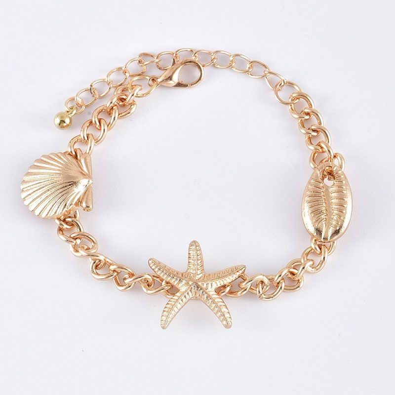 Bracelet Coquillage <br/> multiple 5 pièces, perles, cauri et étoile de mer – Image 3