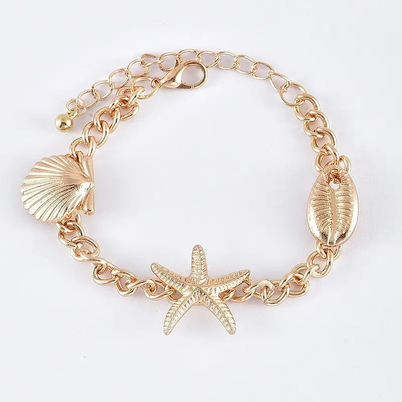 Bracelet Coquillage Multiple 5 Pièces, Perles, Cauri Et Étoile De Mer – Image 3