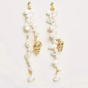 Boucles D'Oreilles Coquillages Perles Baroques