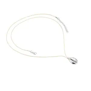 Collier Coquillage Cauri Argenté Blanc