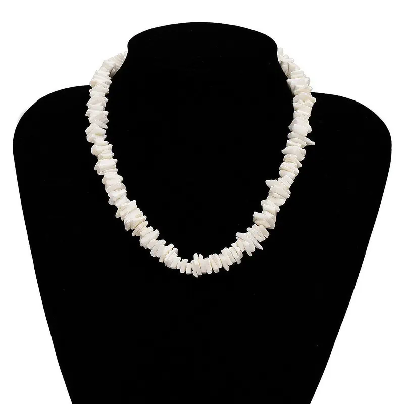 Collier Coquillage Puka Blanc Hawaii