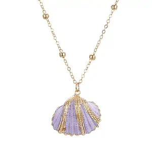Pendentif Coquillage Bucarde Mauve Pastel