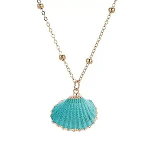 Pendentif Coquillage Bucarde Bleu Turquoise