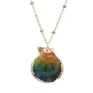 Pendentif Coquillage Coquille Saint-Jacques Arc-En-Ciel