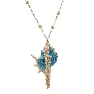 Pendentif Coquillage Murex Trapa Bleu