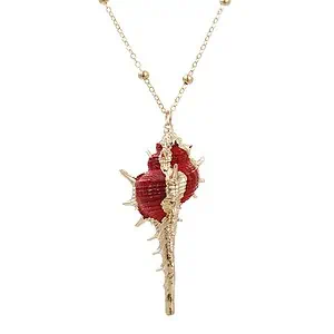 Pendentif Coquillage Murex Trapa Rouge