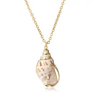 Pendentif Coquillage Bulot Doré