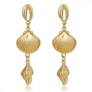 Boucles D'Oreilles Coquillages Trio De Coquilles