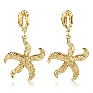 Boucles D'Oreilles Coquillages Duo Étoiles De Mer