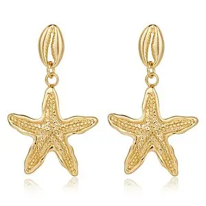 Boucles D'Oreilles Coquillages Cauri Et Étoile De Mer