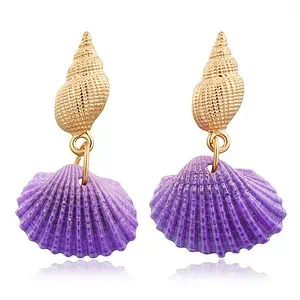 Boucles D'Oreilles Coquillages Bucardes Violettes