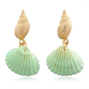 Boucles D'Oreilles Coquillages Bucardes Vertes