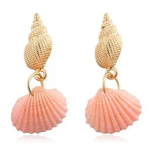 Boucles D'Oreilles Coquillages Bucardes Corail
