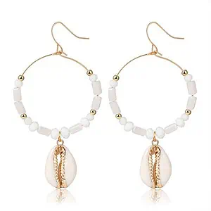 Boucles D'Oreilles Coquillages Créoles Cauri (Doré)