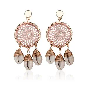 Boucles D'Oreilles Coquillages Attrape Reves Rose