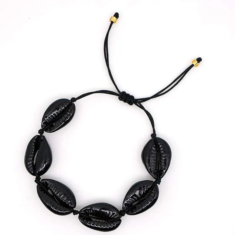 Bracelet Coquillage Cauri Noir